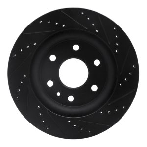 Buick Enclave Brake Rotor (1) - Front Left - R1 Concepts - Drilled & Slotted - Black - `07-`17